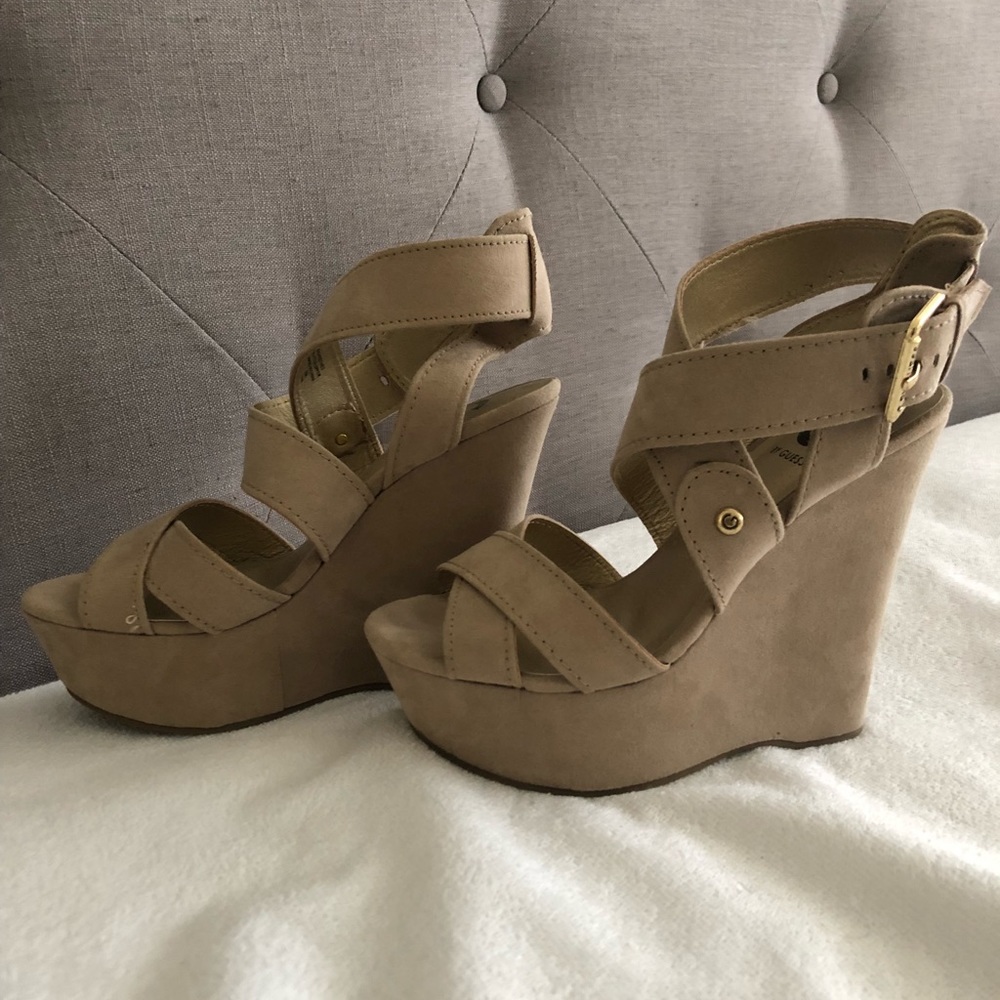 G by Guess Taupe Nude Wedges
